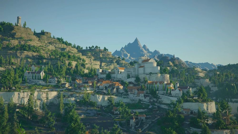 Hernand town — your first home base, with all the merchants 