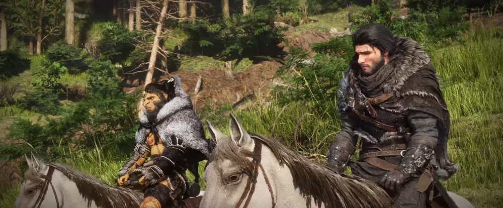 Kliff and a Greymane comrade riding together — combat mounts